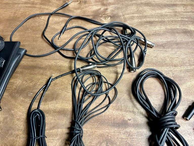 Lot of Audio Cords, Microphone Bags and More