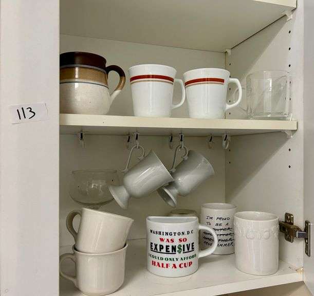 2 Shelf Lot of Cups (Located in Kitchen)