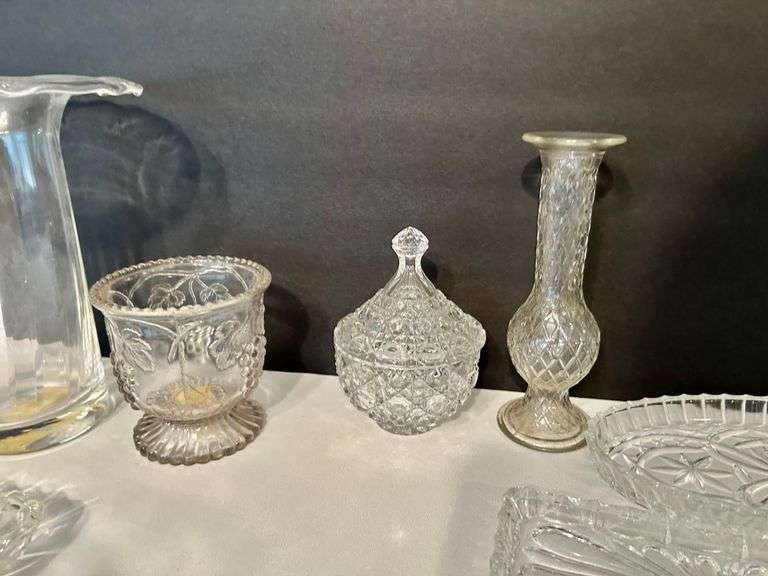 10pc Clear Glass Vases and More (Located in Master Bedroom)