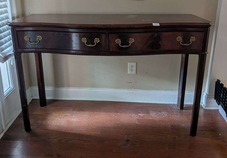 Councill Craftsman 2 drawer entryway table, no key, 57.5"x20"x36"tall(located near front door)