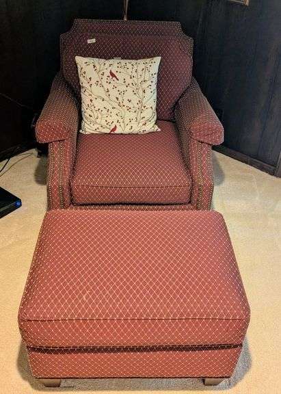 Armchair,40" tall with matching ottoman,30"x21"x19"tall(located in family room)