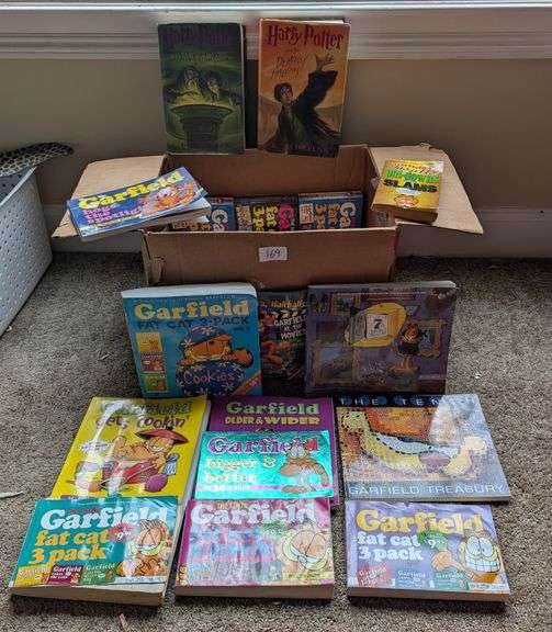 Box full of Garfield books and some Harry Potter(located in front bedroom)