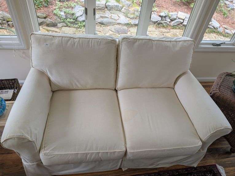 Couch, 63"x 41"x35"tall, some stains(located in sunroom)