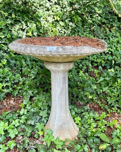 Concrete Bird Bath (Located in Back Yard)(Broken a Little on Top)