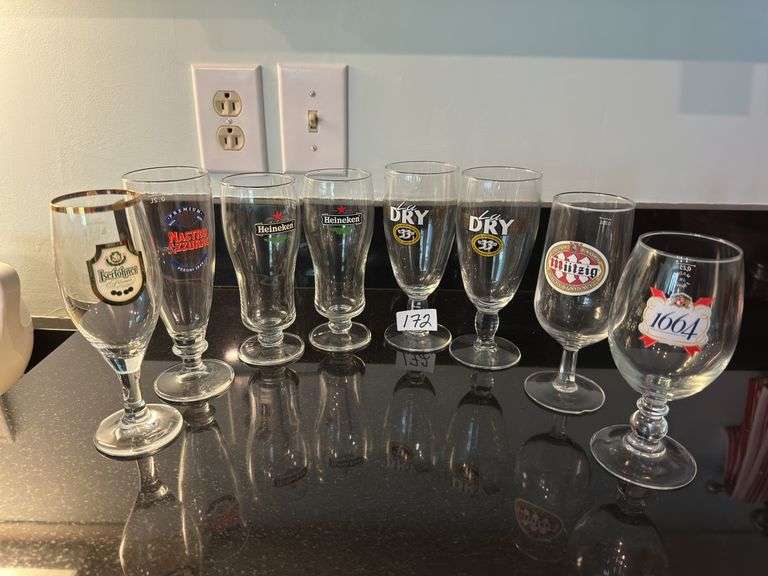 Promotional Pilsner glasses (located in kitchen)