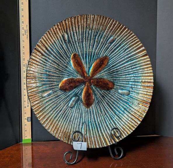Coastal decorative bowl, 17.5" diameter, stand not included(located in dining room)