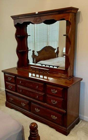 Lenoir House Dresser with Mirror 72.5”x59 3/4” (Located in Master Bedroom)