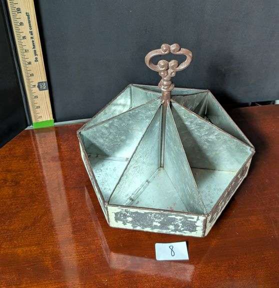 Metal industrial style caddy(located in dining room)