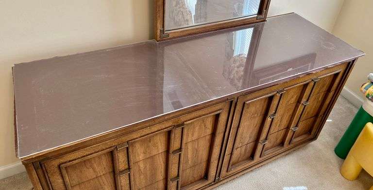 6 Drawer Dresser with Mirror 72 1/4”x60” (Located in Bedroom to the Left)