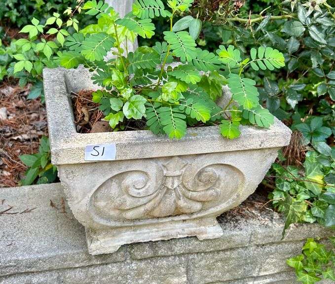 Concrete Planter 9”x13 1/4” (Located in Back Yard)