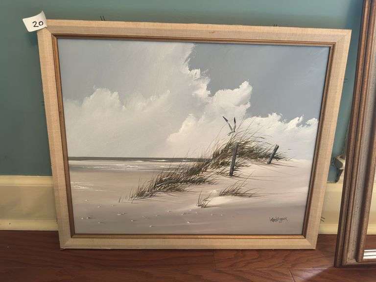 Rex Duggar beach picture, 26"x22"tall, picture needs to be reset in frame, see additional photos (lo