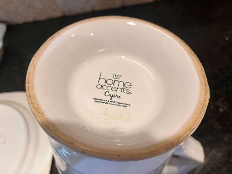 White plate, serving dish, and pitcher