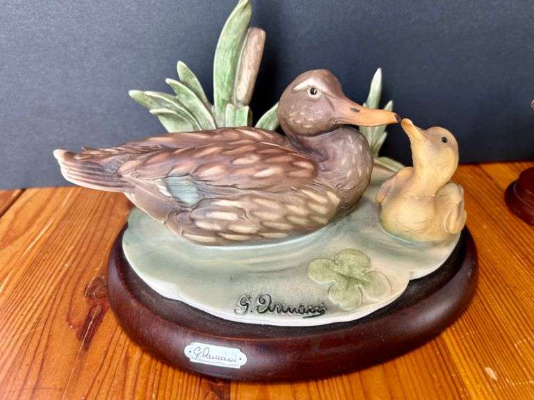 2pc Mallard Duck Andrea by Sadek & Giuseppe Armani "Ducks on a Pond" Porcelain Figurine (Located in 