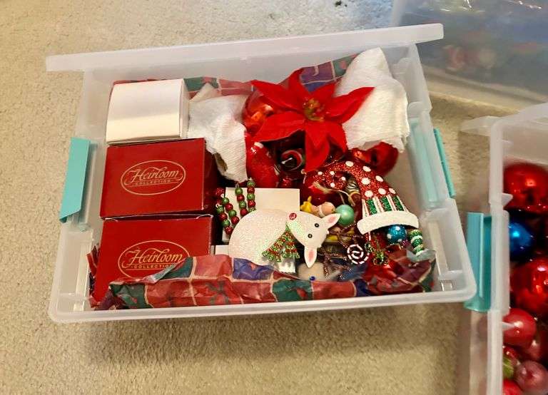 3pc Containers of Christmas Items (Located in Bedroom to the Right)