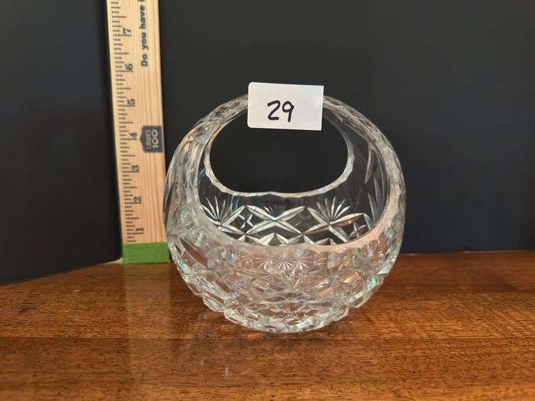 Vintage cut glass crystal basket (located in dining room)