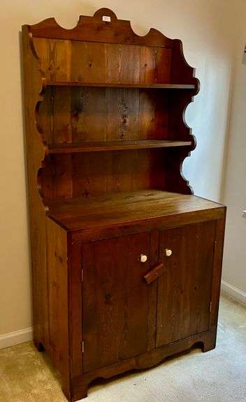 Cupboard Stepback Hutch 75”x37.5”x22 3/8” (Contents Not Included) (Located in Bedroom to the Left)