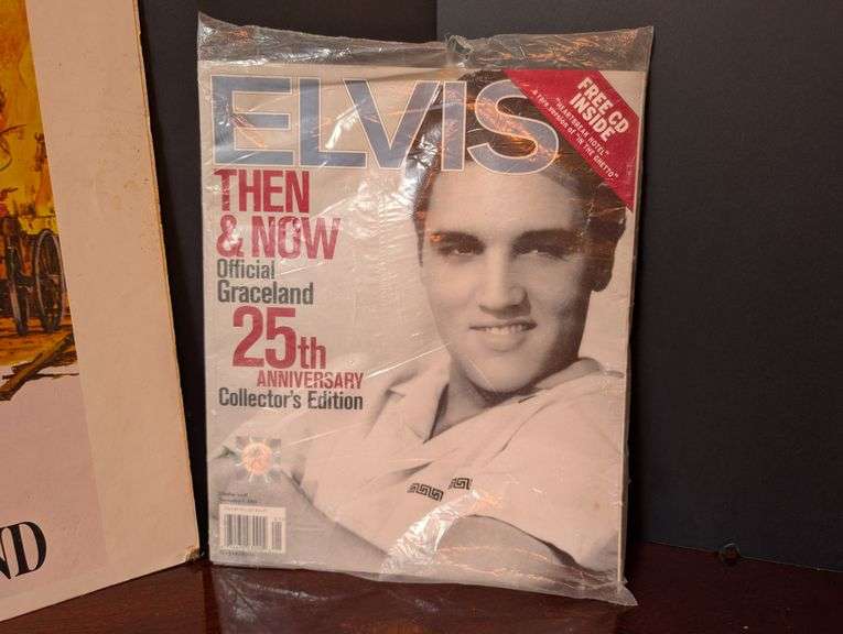 2 pc. Gone with the Wind Movie poster and Elvis magazine(located at front door)