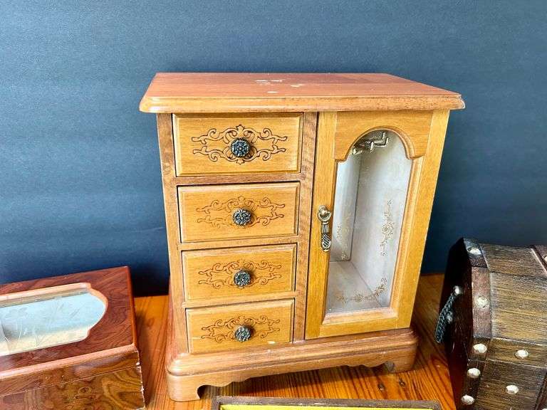 3pc Jewelry Boxes and Misc Jewelry
