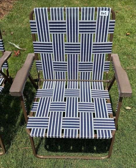 2 pc Collapsable Metal Frame, Plastic Arm, Outdoor Chairs (Located Garage)