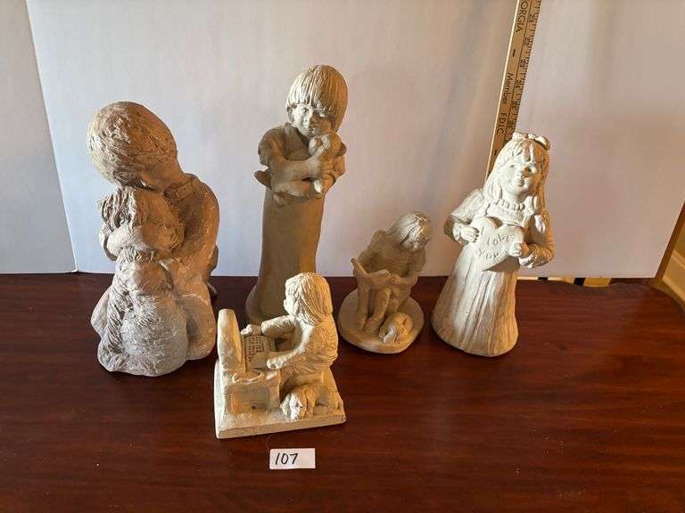 5 pc Clay Children Statues (Located in ds back room)