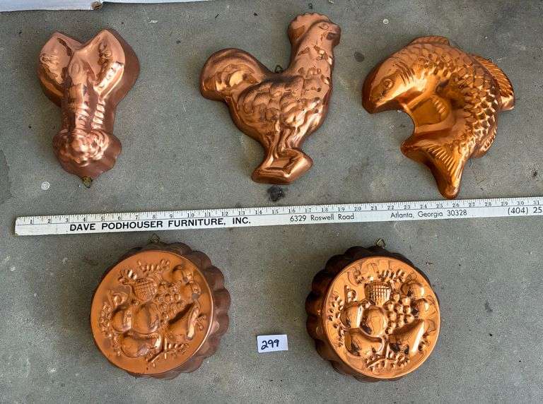 5 pc Copper Wall Decor (Located Garage)