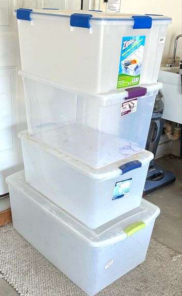 4 pc Totes with Lids (Located Garage)