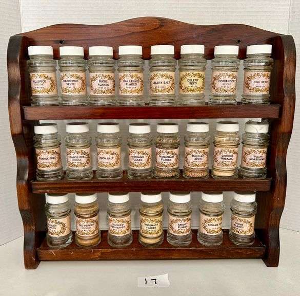 Spice Rack with Spice Jars 15.5”x17 1/4”(Located in Kitchen)