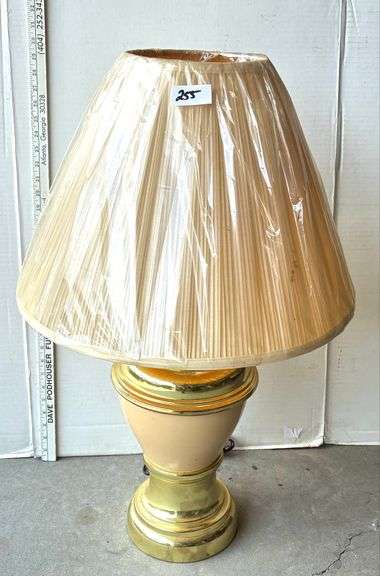 Cream and Gold Lamp (Located Garage)