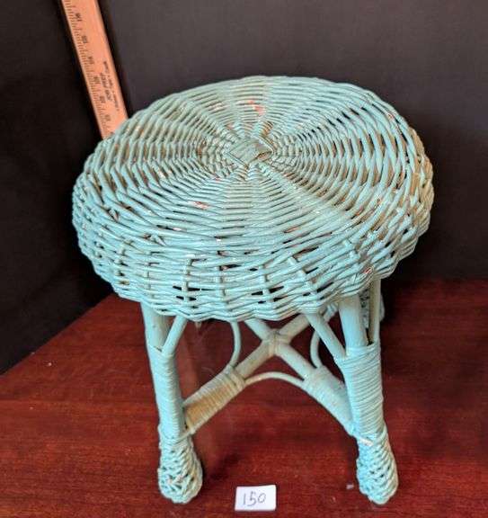 Turquoise wicker stool(located in ds back bedroom)