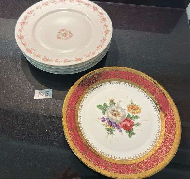 Vintage Theodore Haviland Limoges France plates (set of 4) and Rehausse Limoges France (located in k
