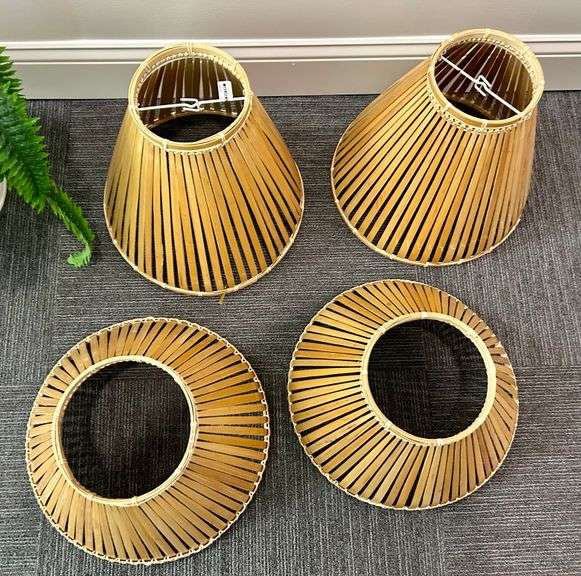 6pc Plastic Planters with Artificial Plants and Hanging Shades