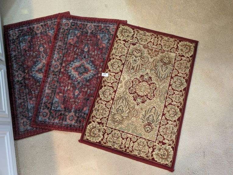 3 pc. -New Vision Rug, 36"x24", and 2 matching rugs 34"x20.5"(master bath)