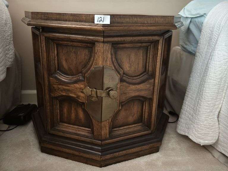 Octagon end table, 25"x25"21.5"(located upstairs)