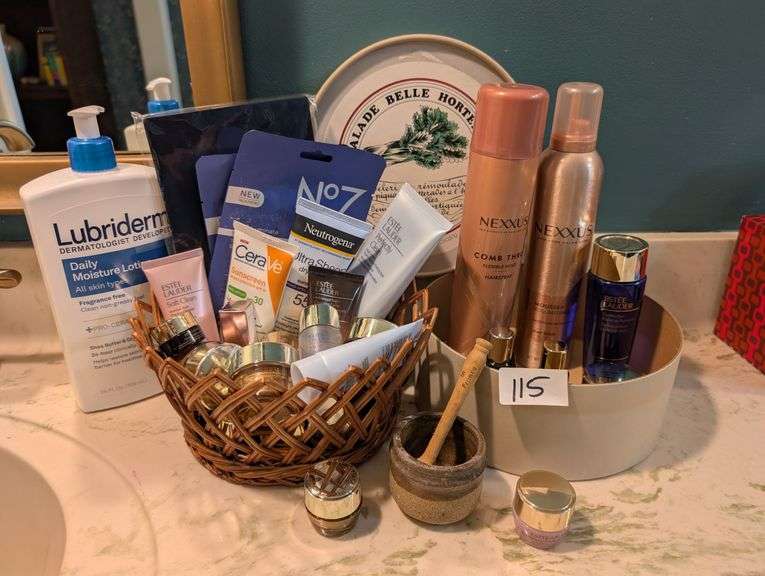 Bathroom lot of Estee Lauder revitalizing cream, lotions, and more(master bath)