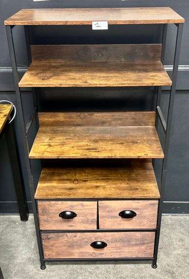 4 Shelf Bookshelf with 3pc Fabric Drawers 46 3/4”x22 7/8”x11”