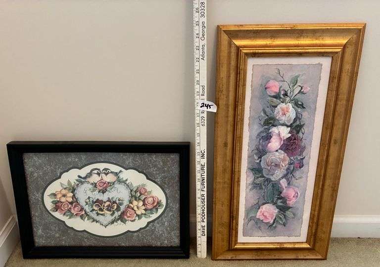 2 pc Framed Art, One Signed (Located Left Bedroom)