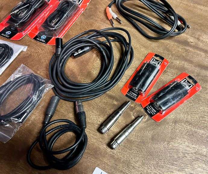 12pc Audio Cables, Adapters, and More