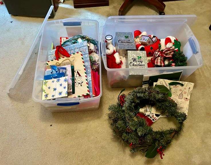 2pc Containers of Christmas Items (Located in Bedroom to the Right)
