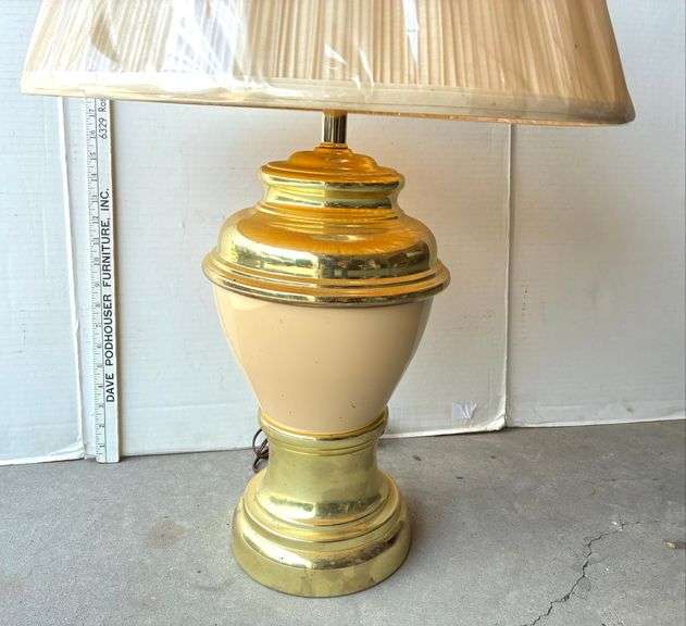 Cream and Gold Lamp (Located Garage)