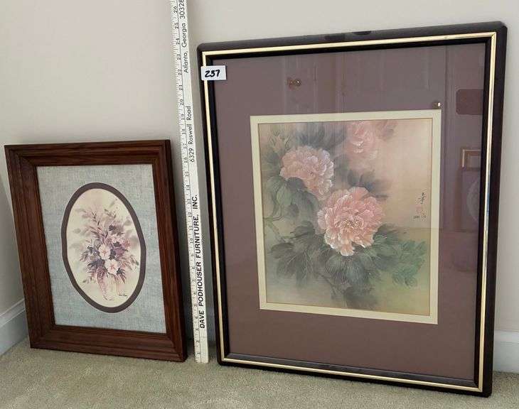 2 pc Framed and Signed Art (Located Left Bedroom)