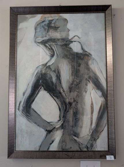 Framed, signed art, 26.5"x38"tall(located near front door)