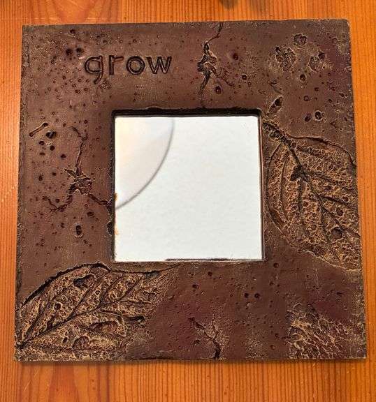 3 pc Metal Tray with Glass Inlay, Coasters, and Framed Mirror (Located Master Bedroom)