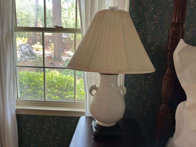 White lamp, 29" tall (located in master bedroom)