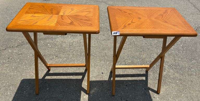 2 pc TV Tray Stands 21 7/8”X 15”(Some Scratches and Dings) (Located Garage)