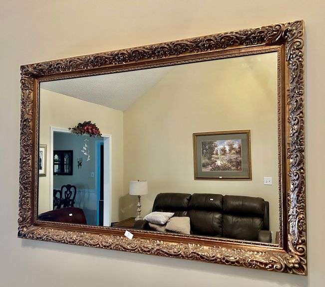 Large Framed Mirror 36 1/4" ×54" (Located in Living Room)
