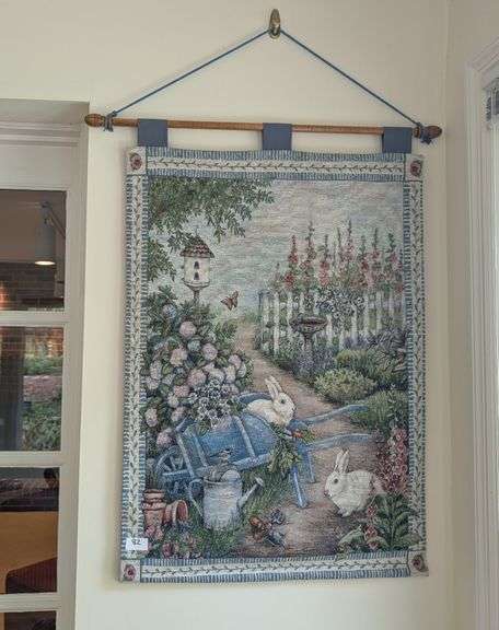 Vintage tapestry,26"x39"tall(located in sunroom)