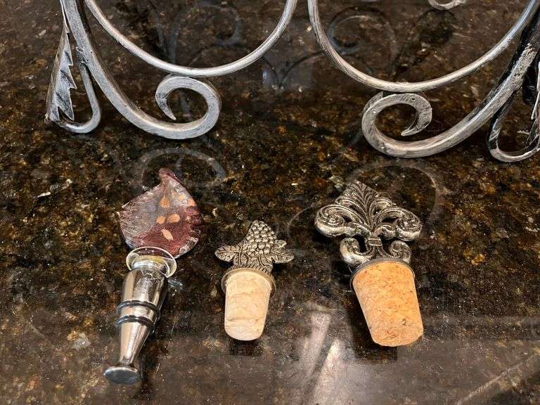 3 bottle wine rack and wine accessories (located in kitchen)
