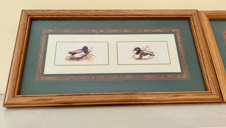 2pc Framed Duck Art 9 1/4”x17 3/8” (Located in Living Room)