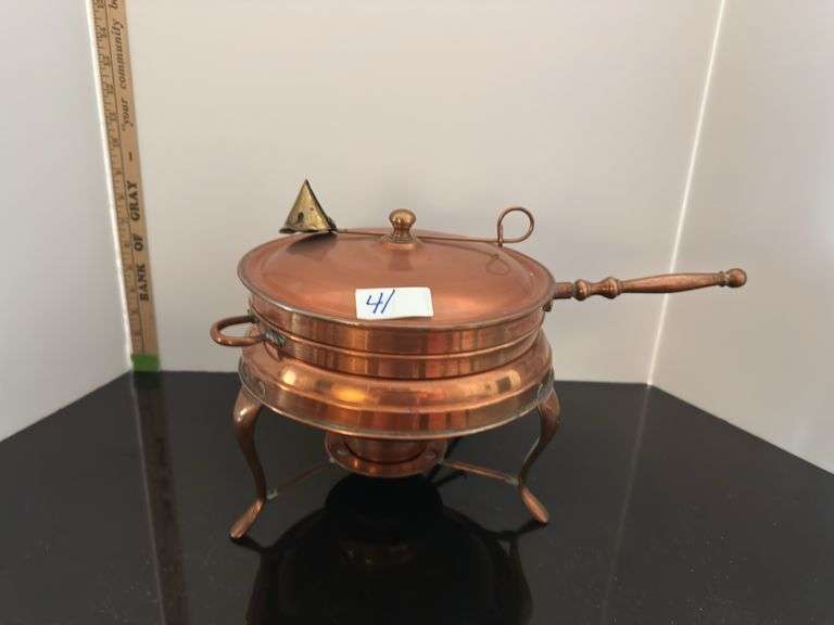 Vintage copper chafing dish (located in dining room)