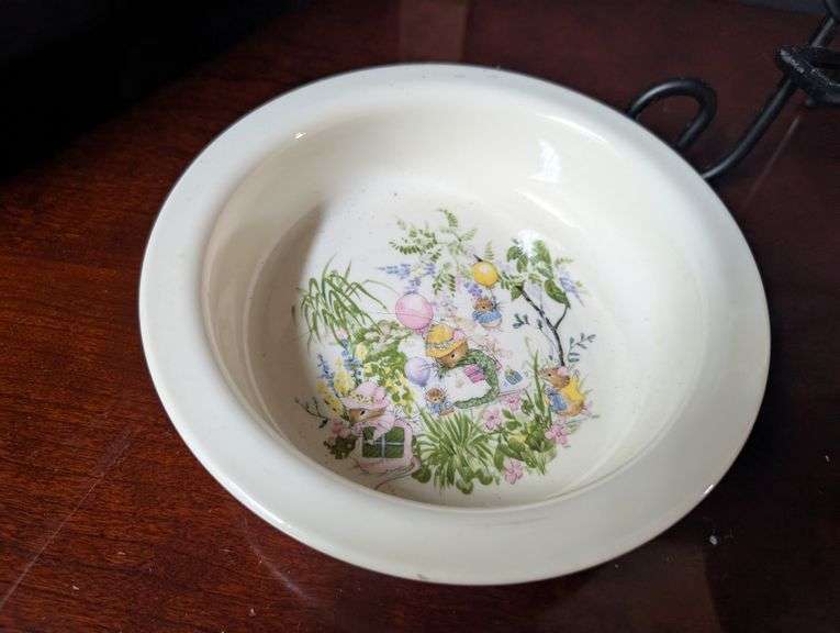 4 pc. collectible dishes, including Wedgewood Peter Rabbit bowl , made in England (Located in dining